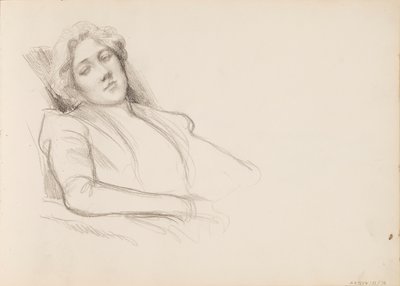 Sedící žena, film do půl těla od Albert Edelfelt