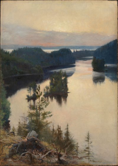 Hřeben Kaukola při západu slunce od Albert Edelfelt