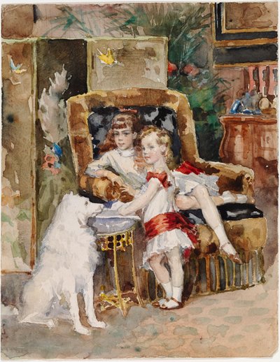Michael a Xenia, děti cara Alexandra III. od Albert Edelfelt