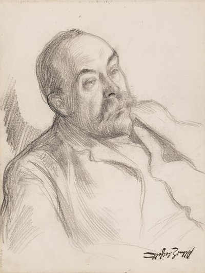 Skica mužského portrétu od Albert Edelfelt