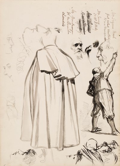 Mužské postavy, tváře od Albert Edelfelt