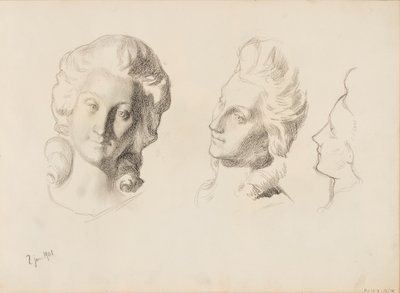 Masky, skica / 1700 (Rokokoo), skica od Albert Edelfelt