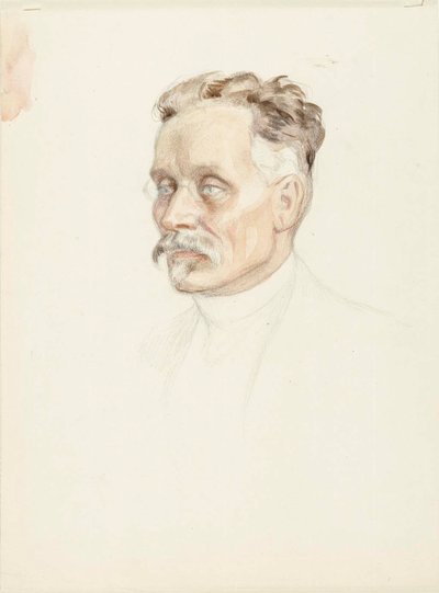 Portrétní studie profesora J. W. Runeberga, obličej od Albert Edelfelt