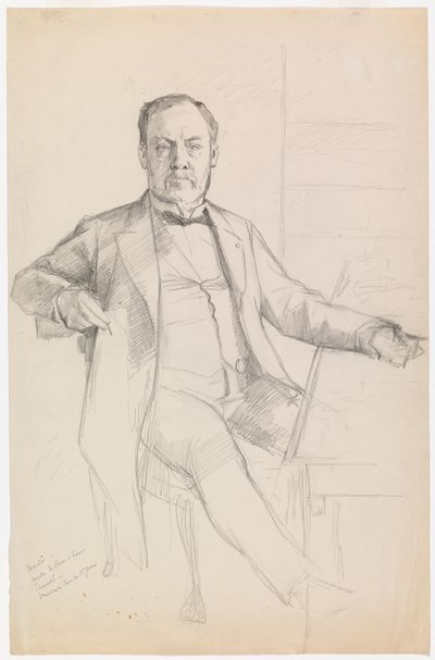 Portrét Louise Pasteura, skica od Albert Edelfelt