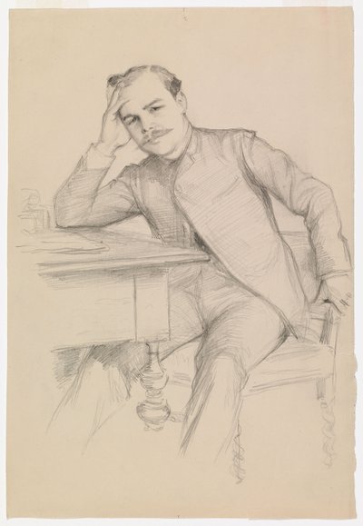 Portrét autora René Vallery-Radota, skica od Albert Edelfelt