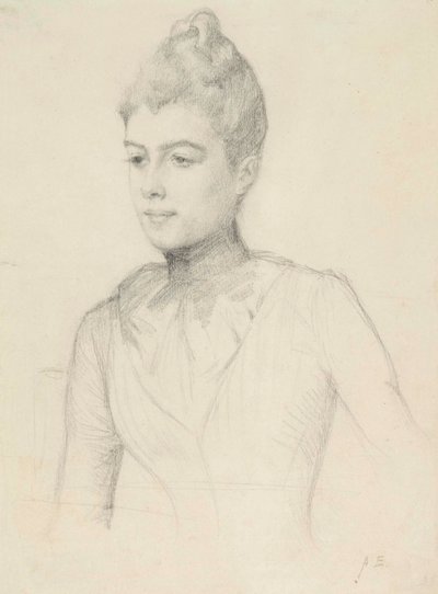 Studie k portrétu Elisabeth Marti (rozené Grosjeanové); ženská busta od Albert Edelfelt