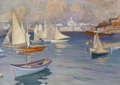 Přístav loveckého klubu Nyländska Jaktklubben v Helsinkách od Albert Edelfelt
