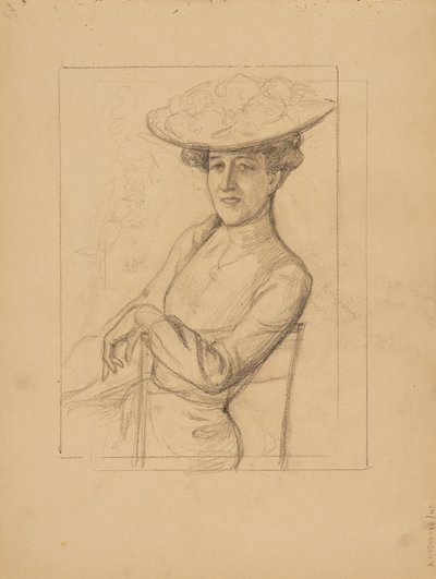 Sedící žena v klobouku od Albert Edelfelt