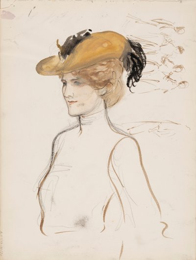 Žena s kloboukem na hlavě od Albert Edelfelt