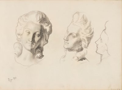 Masky, skica / 1700 (Rokokoo), skica od Albert Edelfelt
