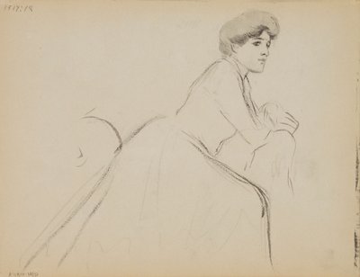 Sedící žena, profil od Albert Edelfelt