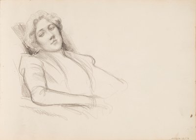 Sedící žena, film do půl těla od Albert Edelfelt