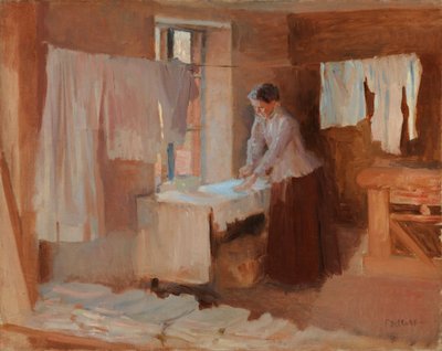 Žena žehlící, studie k obrazu „Prádelníčky“ od Albert Edelfelt