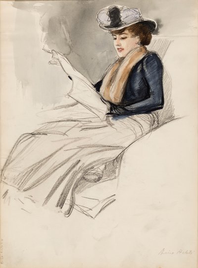 Sedící žena, Aino Ackté od Albert Edelfelt