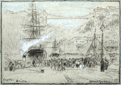 Clifton, Bristol (tuš, křída a bodycolor) od Albert Goodwin