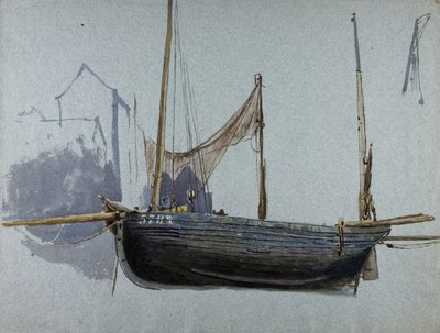 Rybářský člun 57BX (akvarel a tělová barva na tónovaném papíře) od Albert Goodwin