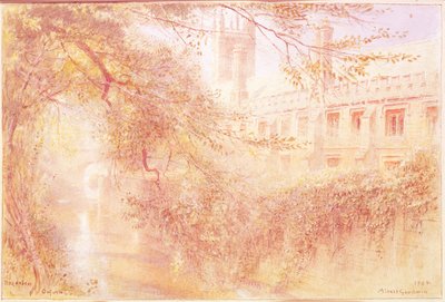 Magdalen College, Oxford, 1904 (wc na papíře) od Albert Goodwin