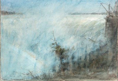 Niagara. Podkovovitý vodopád (akvarel) od Albert Goodwin