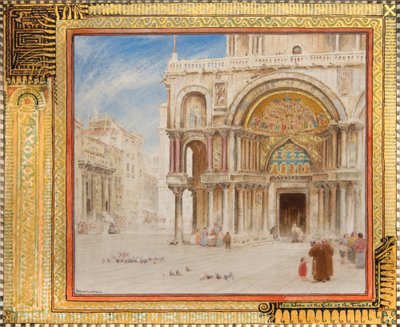 Petr a Jan u chrámové brány, San Marco, Venezia, asi 1872 (akvarel) od Albert Goodwin