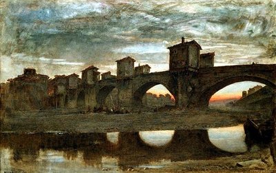 Ponte alla Grecia, před demolicí, Florencie od Albert Goodwin