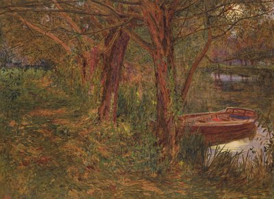 Řeka za soumraku (wc s barvou karoserie na papíře) od Albert Goodwin