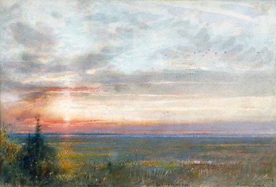 „Benátky z pevniny“, 1908 od Albert Goodwin