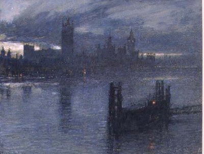 Westminster z Lambeth Bridge od Albert Goodwin