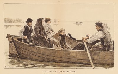 Poslední cesta (barevná litografie) od Albert Gustaf Aristides (after) Edelfelt