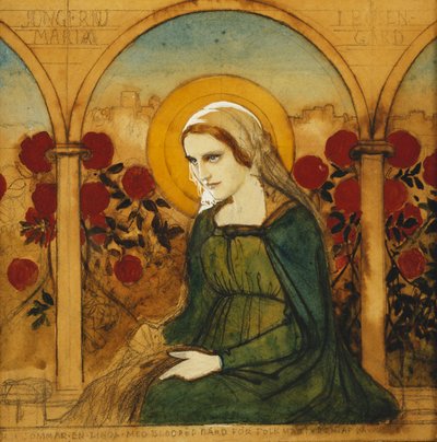 Panna Maria v růžové zahradě; Jungfru Maria i Rosengard, od Albert Gustaf Aristides Edelfelt
