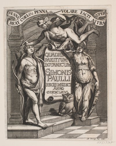 Titelblad til Simon Paulli, "Quadripartitum Botanicum", 1667 od Albert Haelwegh