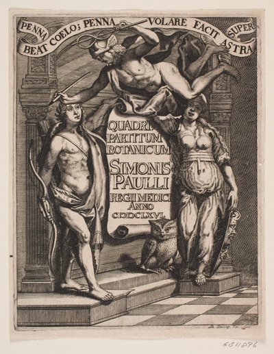 Titelblad til Simon Paulli, "Quadripartitum Botanicum", 1667 od Albert Haelwegh