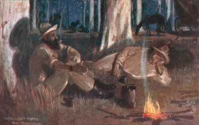 Australské typy: The Teamster (barevná litografie) od Albert Henry Fullwood