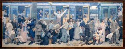 Odchod chlupáčů - srpen 1914 od Albert Herter