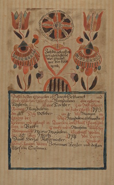 Pa. Německý rodný list, c. 1936. od Albert J. Levone