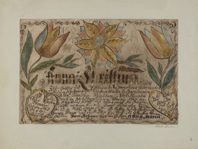 Pa. Německý rodný list, c. 1939. od Albert J. Levone
