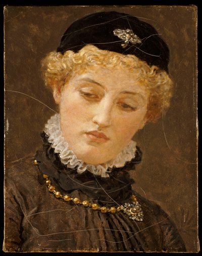 Ellen Terry jako Portia ve filmu Kupec benátský, kolem roku 1885 od Albert Joseph Moore