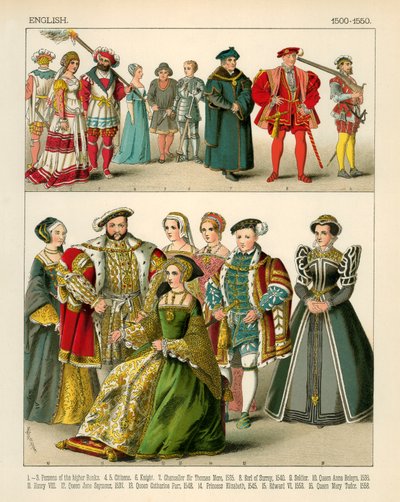 Anglický kostým 1500-1550 od Albert Kretschmer