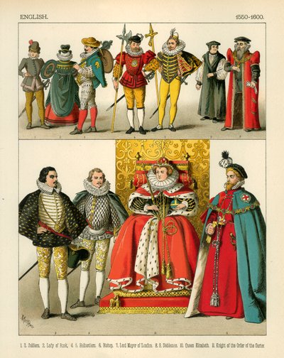 Anglický kostým 1550-1600 od Albert Kretschmer