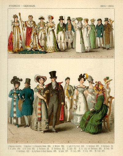 Francouzské a německé kostýmy 1804-1830 od Albert Kretschmer