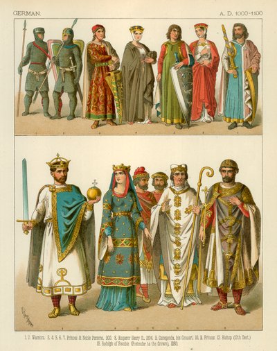 Německý kostým 1000-1100 našeho letopočtu od Albert Kretschmer