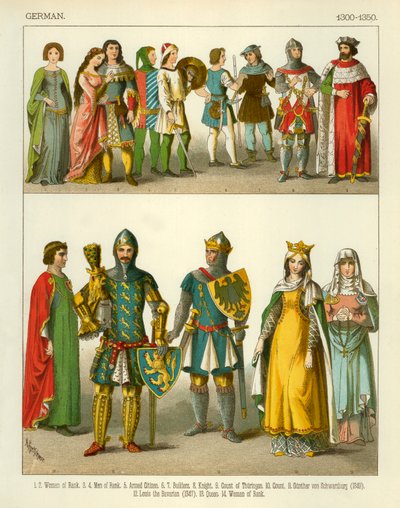 Německý kroj 1300-1350 od Albert Kretschmer