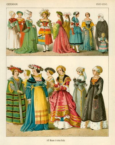 Německé kroje 1500-1550 od Albert Kretschmer