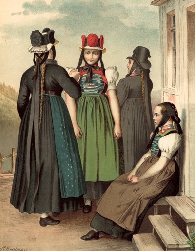 Německý kostým, Baden, St Georgen, Tennenbronn od Albert Kretschmer