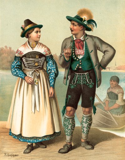 Německý kroj, Bayern, Schliersee od Albert Kretschmer