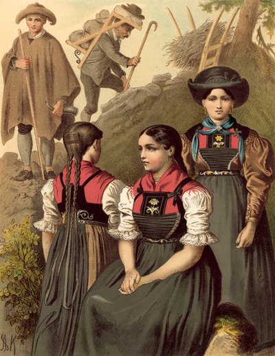 Německý kroj, Tyrolsko, Lechthal od Albert Kretschmer