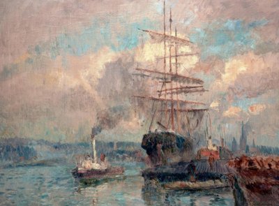 V přístavu Rouen od Albert Lebourg