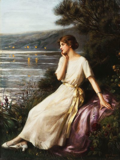 Portrét ženy u jezera, od Albert Lynch