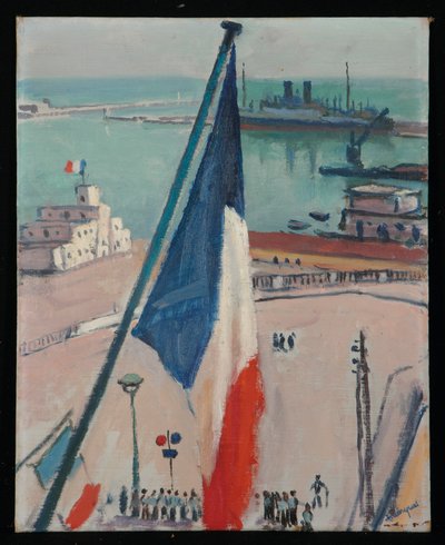 Alger, vlajky (olej na umělcově desce) od Albert Marquet