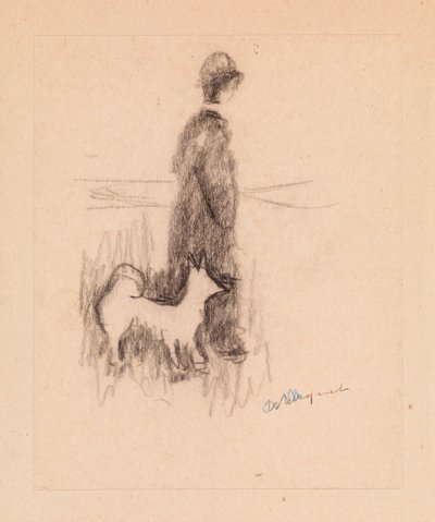 Figurka se psem (kresba na papíře) od Albert Marquet