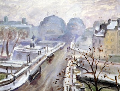 Francouzsky: Pont Neuf pod sněhem od Albert Marquet